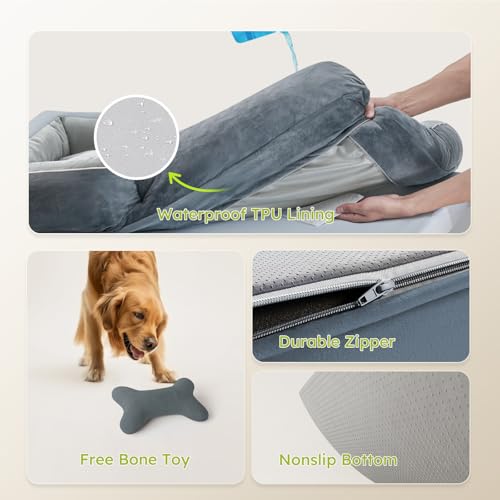 XXL Dog Bed for Extra Large Dogs (Dark Grey / X-Large(53"L x 42"W x 9.5"Th))