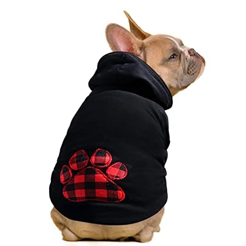 Dog Hoodie Flannel Pet Hooded Sweater with Hat Puppy Pullover Sweater Shirt (XXX-Large / Black)