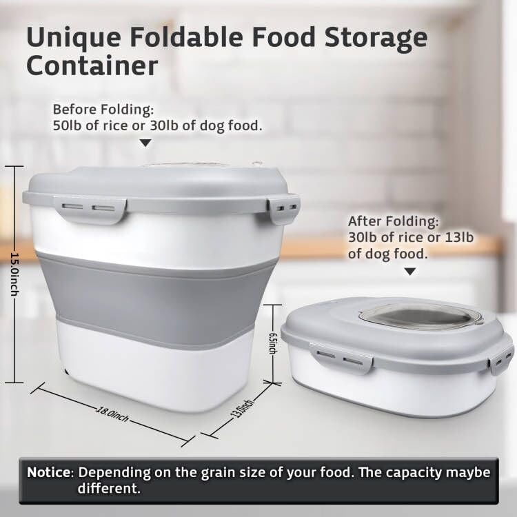 Rice Storage Bin Cereal Containers (White)