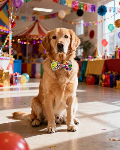 10 Pack Mardi Gras Dog Bowties for Large Dogs Sliding on Collar (M/L)