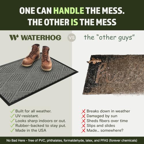 Diamonds Front Door Mat Indoor Outdoor Entrance (Medium 23"x35.5" (2’x3’) / Medium Grey)