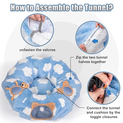 Cat Tunnel Bed (Sky Blue)