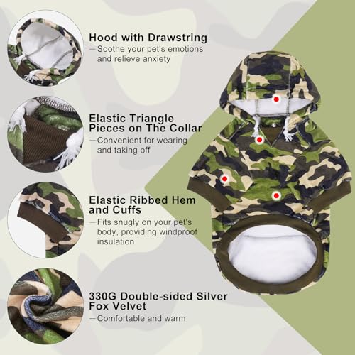 Dog Hoodie for Small Medium Dogs Puppy (Medium / Army Green)
