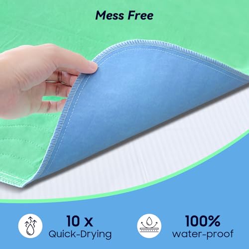 4 Pack 24” x 24” Extra Heavy Absorbency Washable Underpads Bed Pads (4 Pack - 24" x 24")