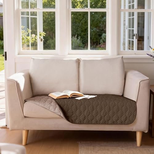 Waterproof Loveseat Cover (32x53 Inch (Pack of 1) / Dark Chocolate/Light Chocolate)