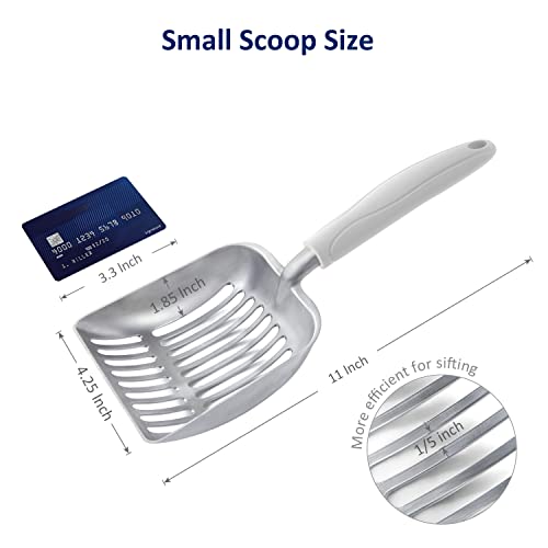 Cat Litter Scoop (Small / FLAT Aluminum \ #05 Grey Handle)