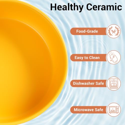 Elevated Dog Bowls (Yellow / 3.6 Cups | 2 Pack | For Medium Dogs)