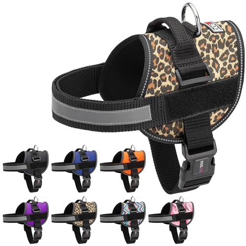 Dog Harness Reflective No (Leopard Brown / Girth 15" to 18")
