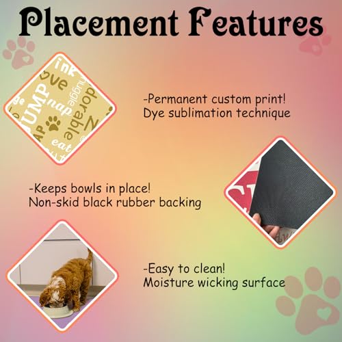 Personalized Dog Cat Feeding Mat Custom Pet Food Mat Waterproof Non