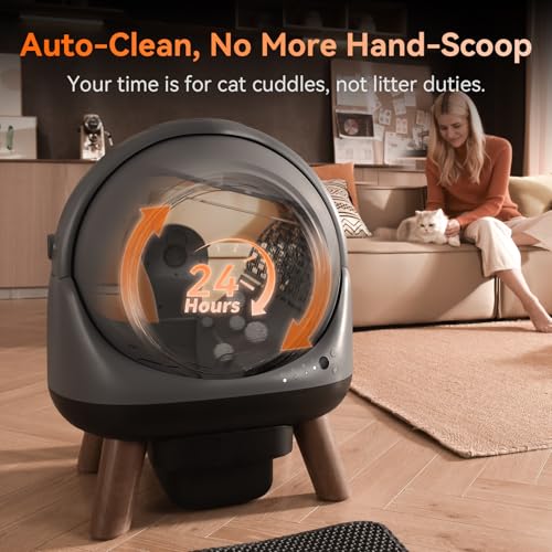 Self Cleaning Litter Box for Multiple Cats (Grey)