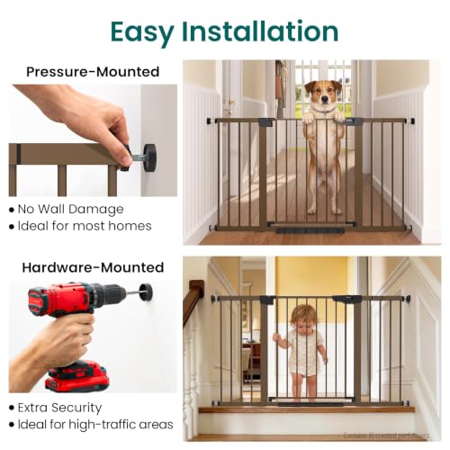 30 54" Extra Wide Baby Gate (Brown / 30"-54" W x 30.5" H)