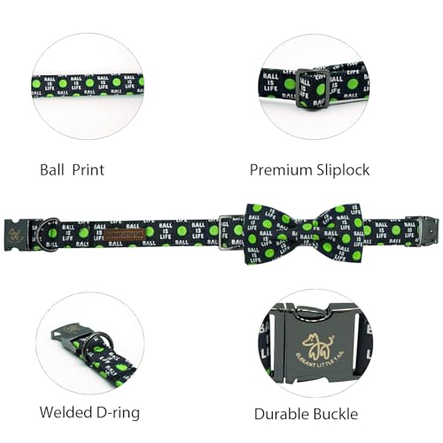 Balls Print Summer Dog Collar with Bow Tie (Balls / Small (Pack of 1))