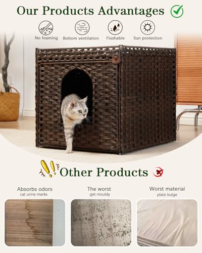 Cat Litter Box Enclosure (Brown / XL)