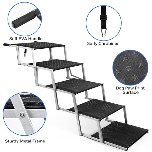 Foldable Dog Stairs for Car (5 Steps)
