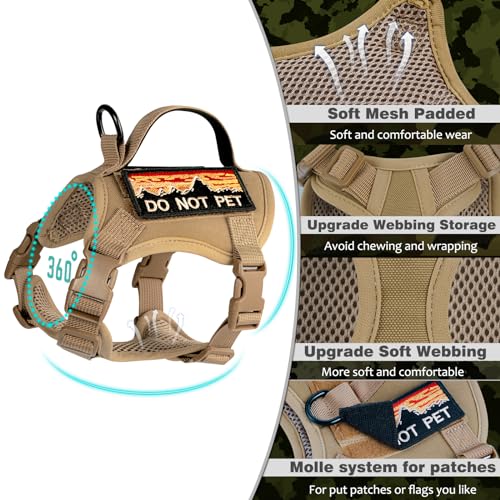 Tactical Cat Harness and Leash Set (L / Khaki+Leash)