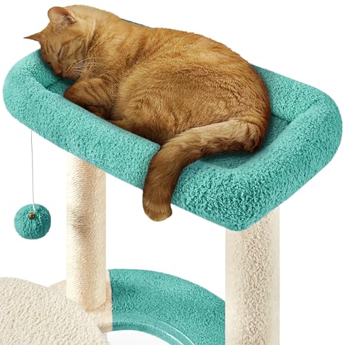 Cat Tree 35.5in Cat Tower for Indoor Cats (Indigo/Beige)