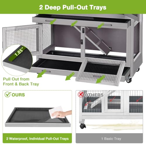 Rabbit Hutch Bunny Cage (Grey / Medium)