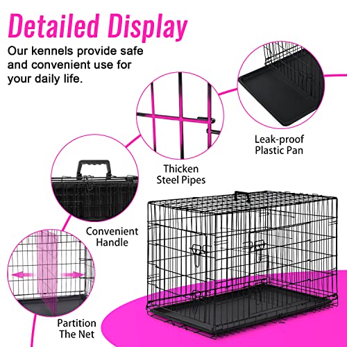 48" Foldable Metal Dog Crate (Black)