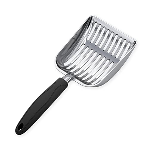 Cat Litter Scoop (Small / POLISHED Aluminum \ #06 Black Handle)