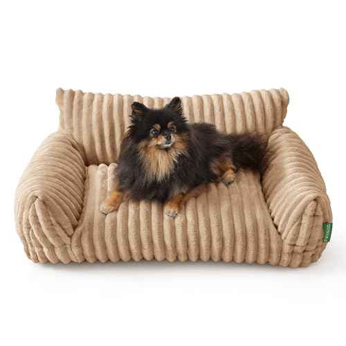 Cute Couch Bed for Pets (24.0"L x 18.0"W x 10.0"Th / Beige)