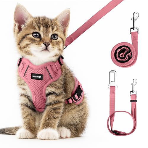 Cat Harness and Leash Set for Walking Escape Proof (Pink / X-Small)