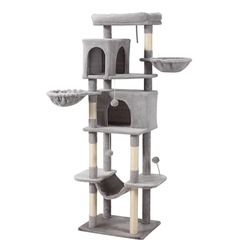 70 Inch Cat Tree (Light Grey)