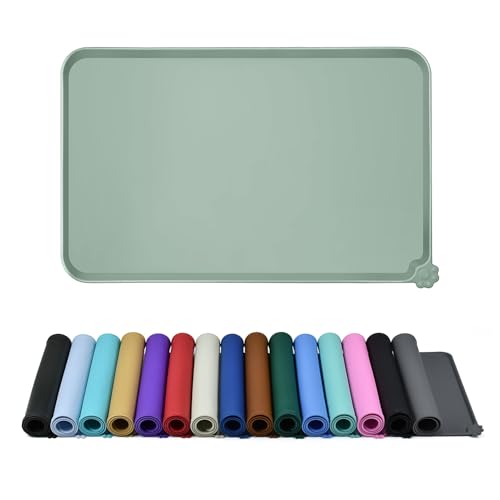 Silicone Pet Feeding Mat (Agate Green / 24" x 16")