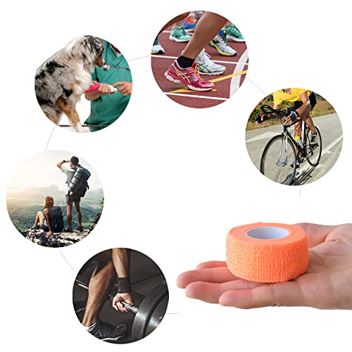 1 Inch Self Adhesive Bandage Wrap (1 Inch / Light Orange)