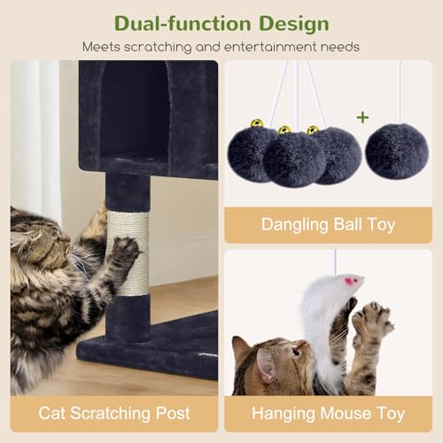 Cat Tree Tower for Multiple Adult Cats (82 inch / Dark Grey)