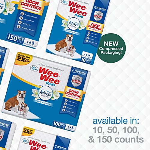 Wee Wee Odor Control with Febreze Freshness Pee Pads for Dogs & Puppies (50 Count)