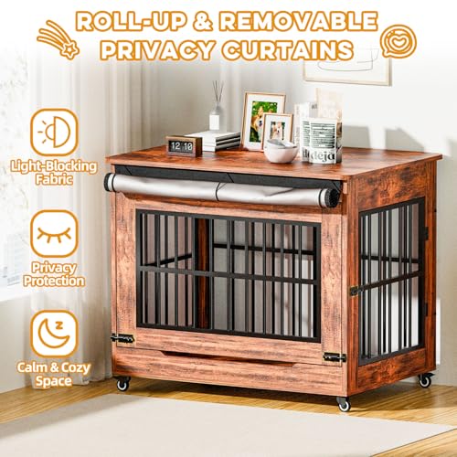 42" Large Dog Crate Furniture (Vintage Brown / 42.1"L x 30.0"W x 35.0"H)