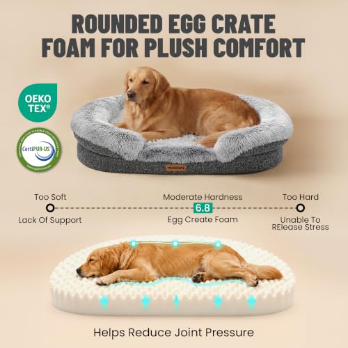Fluffy Orthopedic Dog Beds Large Sized Dog (Charcoal Gray / XL(48", UP to 110lbs))