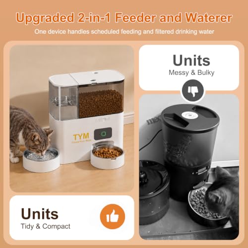 Automatic Cat Feeder and Water Dispenser (White-2)