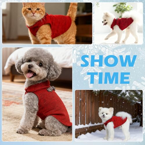Fleece Dog Sweater (Mixed Red / Large)