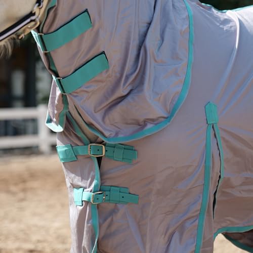 Horse Fly Sheet with Removable Neck Cover & Belly Wrap (Grey / 69)