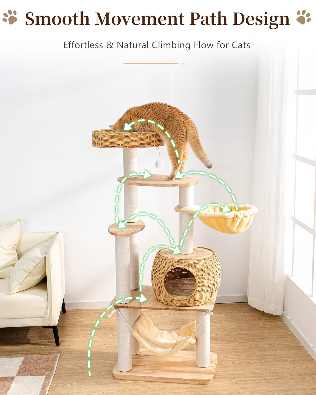 Wood Cat Tree for Large Cat (Nature DC888)