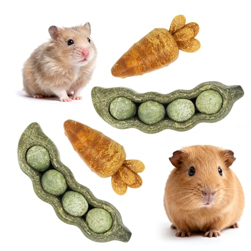 4PCS Guinea Pig Toys (4PCS-Peapod and Carrot)