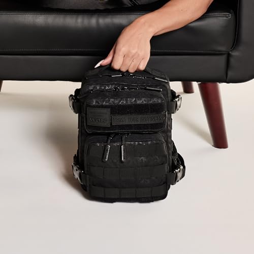 9L Mini Backpack 1000D Compact Gym EDC Bag (Black Leopard)