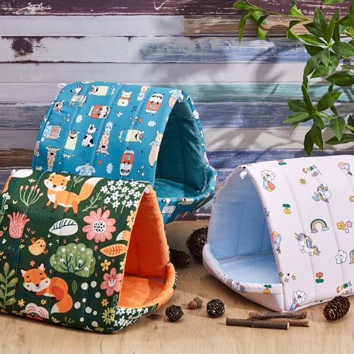 Guinea Pig Hideout Bed Washable House Cage (9.8 in / Forest)