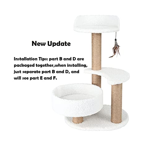 Modern Cat Tree Tower for Indoor Small Cats with Sisal Scratching Post