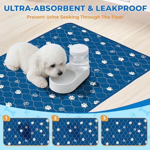 Non Slip Washable Dog Pee Pads (Blue / 24*72 Inch (Pack of 1))