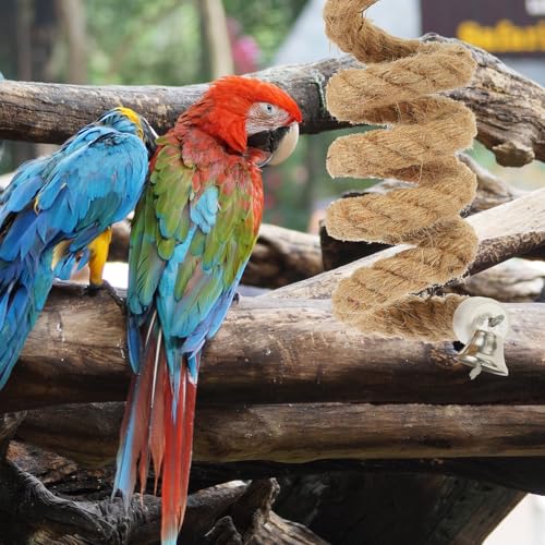 Bird Rope Perch Parrot Rope Toy for Bird Cages 39.37in Climbing Toys for Birds with Stable Clips Hanging Accessories for Play Exercise and Cage Decoration