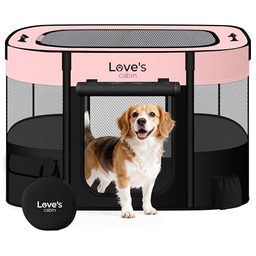 Pet Puppy Dog Playpen (Pink / Large)