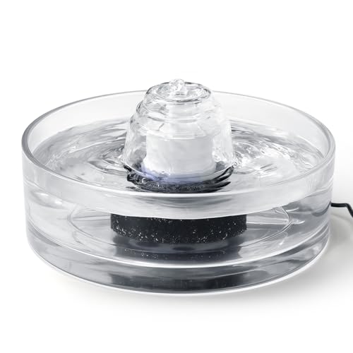 Transparent Glass Cat Water Fountain Cover