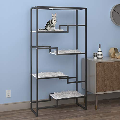 62 Inch Tall Metropolitan Cat Condo (Black Frame)