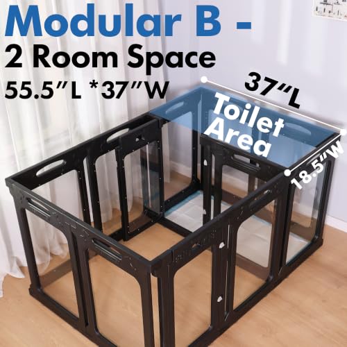 Clear Acrylic Dog Playpen Indoor (Black / 30" Height)