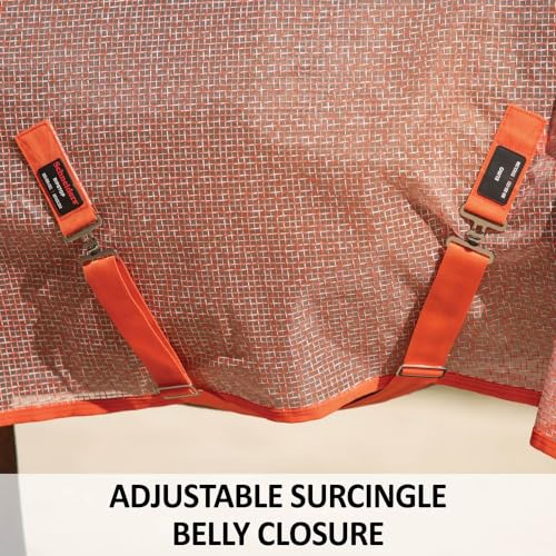 Ripstop Nylon Mesh II Horse Fly Sheets (Horse Size 86 / Euro Surcingle / Orange)