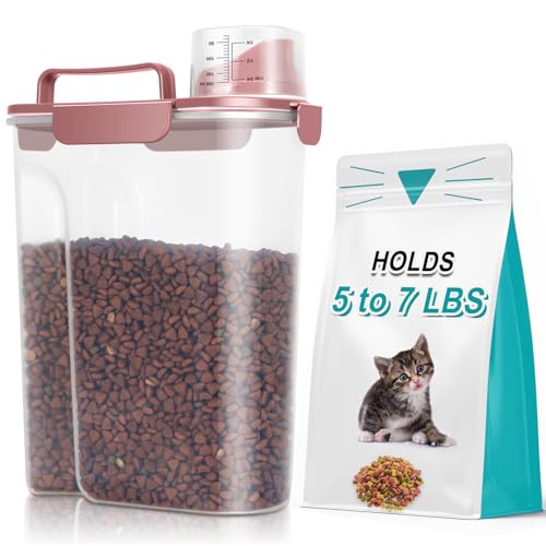 Portable Dog Food Storage Container 5 to 7 Lbs (Dusty Rose / 6 Qt)