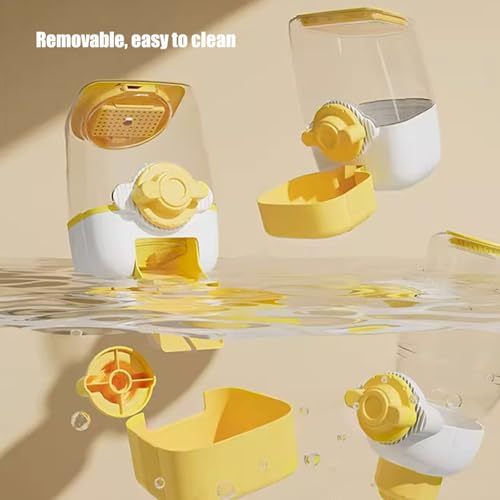 Pet Hanging Automatic Feeders Drinking Bowls (Yellow-Food)
