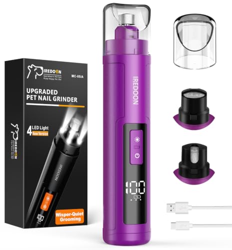 Dog Nail Grinder with 4 LED Lights (Purple)